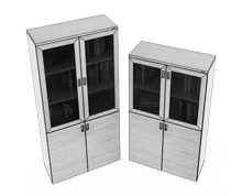 کمد-و-ویترین-با-چهار-درب-چوبی-و-شیشه-ای-کوئیک-تیپ-6236-41 -  - https://mohitara.com